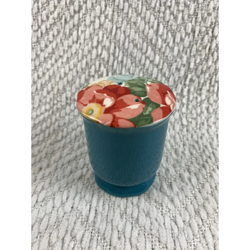 The Pioneer Woman Vintage Floral Stoneware Teal Salt Shaker Replacement NEW‎